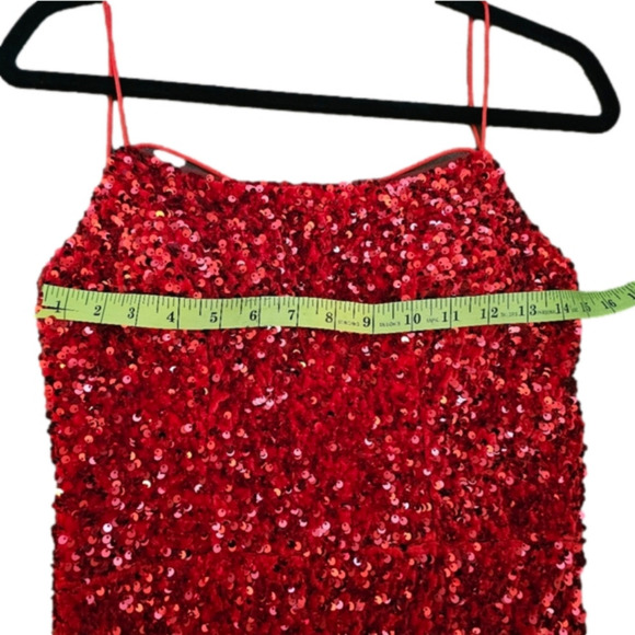 Zapaka Full Length Sequin Split Thigh Prom Dress Size 2 - Picture 13 of 15